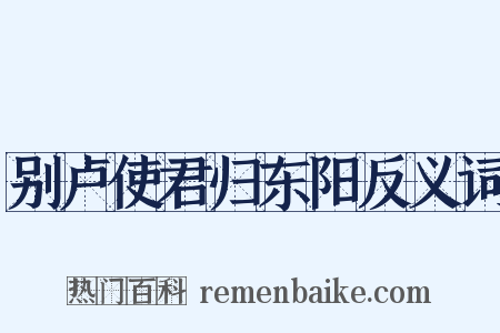 别卢使君归东阳反义词是什么意思的图片